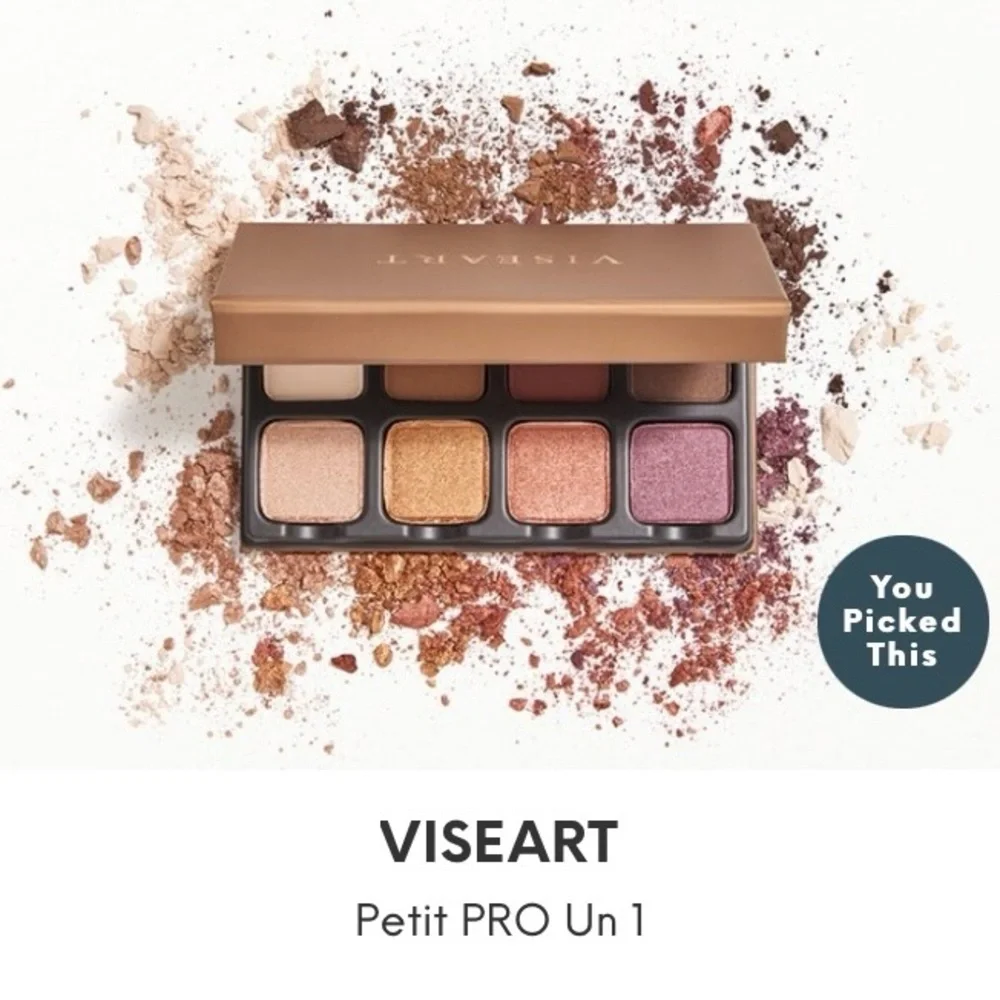 NIB VISEART Petit PRO Un 1 Eyeshadow Palette 8 Shades